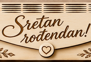 Drvena kuverta za novac – Sretan rođendan