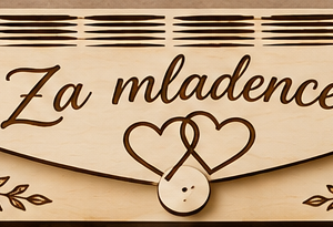 Drvena kuverta za novac – Za mladence