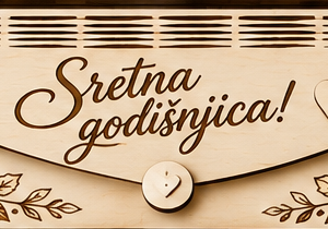 Drvena kuverta za novac – Sretna godišnjica