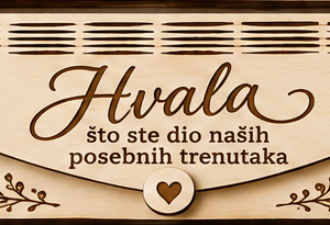 Drvena kuverta za novac – Hvala