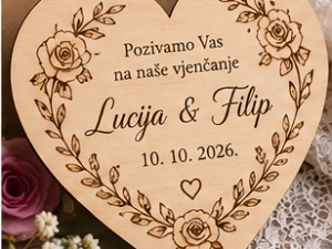 Personalizirana pozivnica za vjenčanje – Srce
