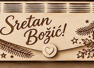 Drvena kuverta za novac – Sretan Božić