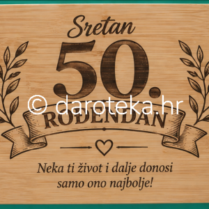 Gravirana bambusova ploča – Sretan 50. rođendan
