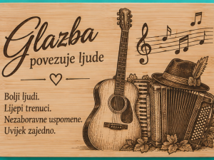 Gravirana bambusova ploča – Glazba povezuje ljude