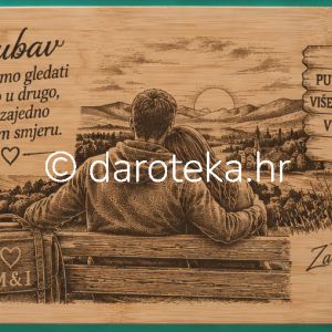 Gravirana bambusova ploča – Ljubav – uvijek zajedno