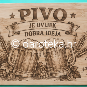 Gravirana bambusova ploča – Pivo je uvijek dobra ideja