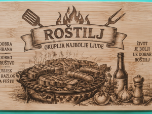 Gravirana bambusova ploča – Roštilj okuplja najbolje ljude