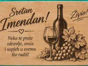 Gravirana bambusova ploča – Sretan imendan