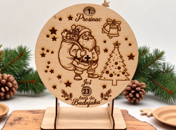 drveni adventski kalendar kružni