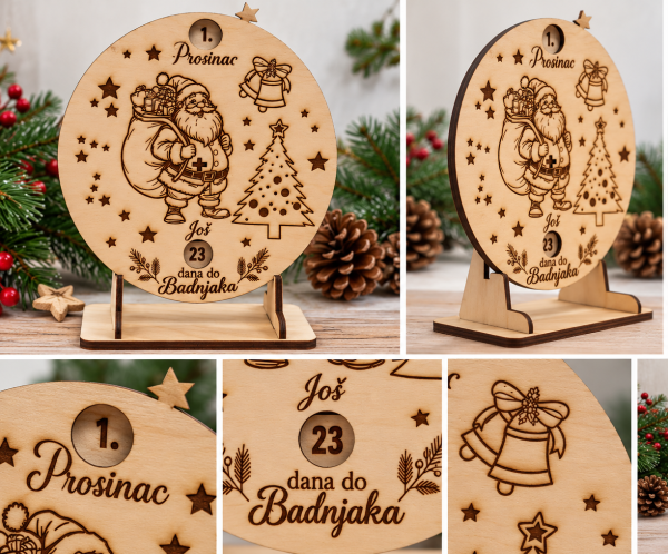drveni adventski kalendar kružni1